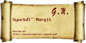 Gyurkó Margit névjegykártya