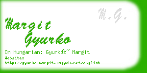margit gyurko business card